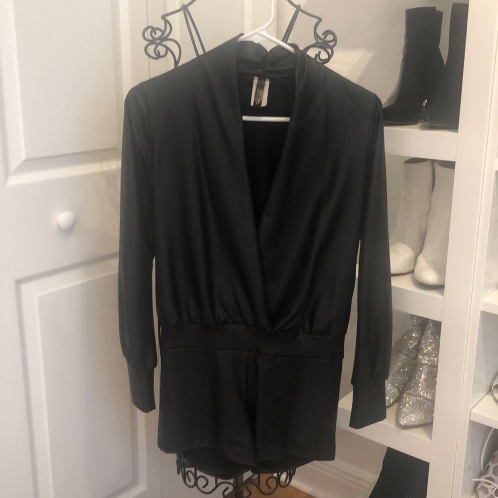 Faux Leather Shorts Jumper